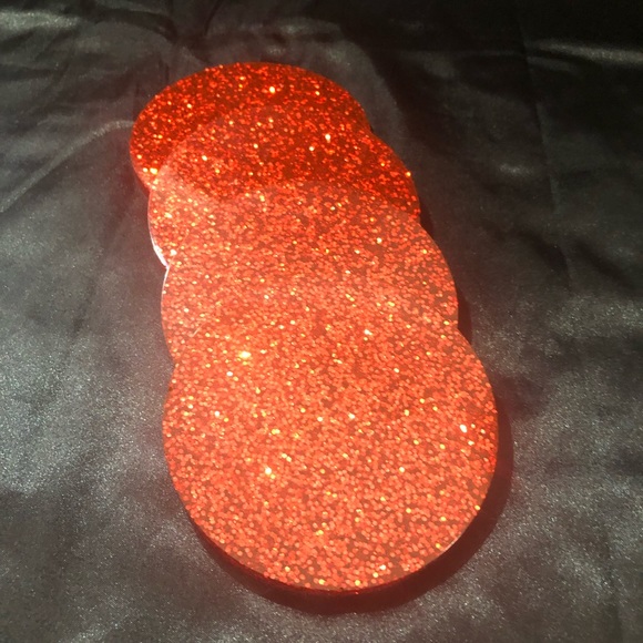 Red Glitter Coaster Set Resin Glam For Home Decor or Holiday / Christmas - Picture 15 of 17